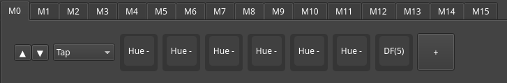 Image of the activation macro for Layer 5, which changes the color of the backlight.