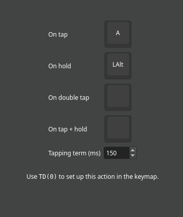 Image of the tap-dance setting screen